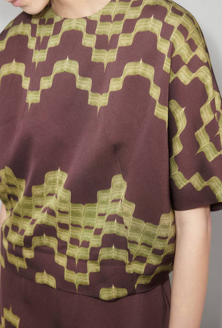 Odeeh Double Printed Degradè Bluse, Goldolive Sonderangebote