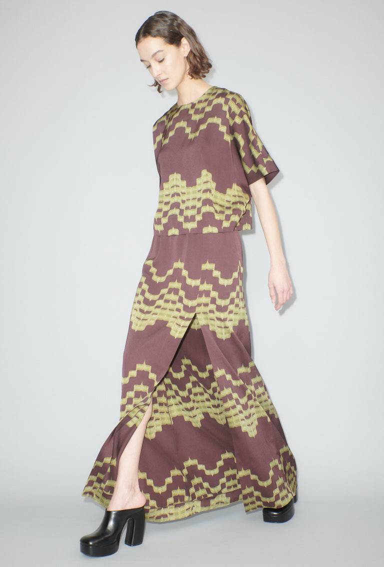 Odeeh Double Printed Degradè Bluse, Goldolive Sonderangebote
