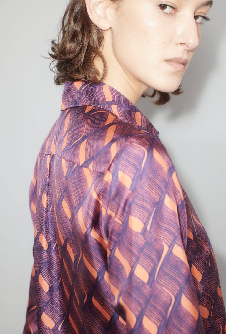 Odeeh Brush Waves Bluse, Flamingo Riesige Ersparnisse