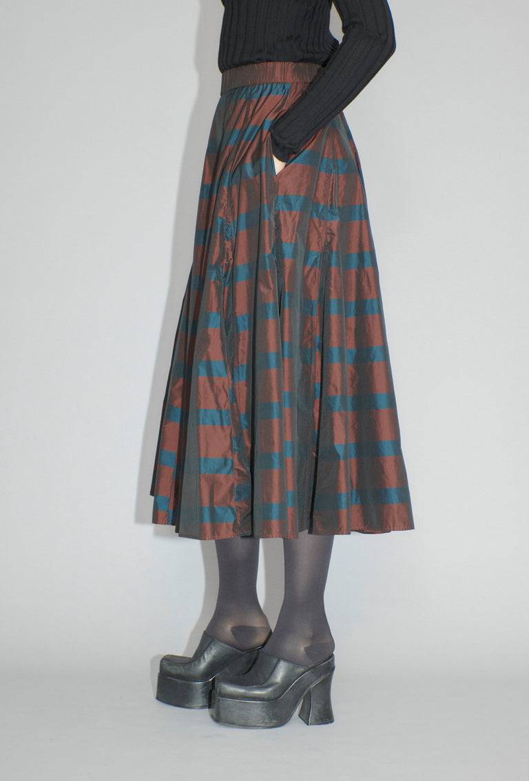 Odeeh Striped Taffeta Rock, Burgundy Zeitbegrenzte Promotion
