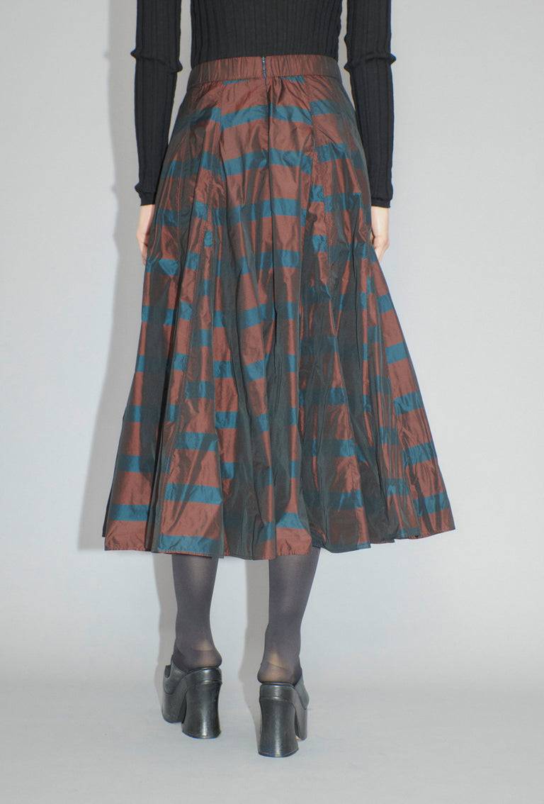 Odeeh Striped Taffeta Rock, Burgundy Zeitbegrenzte Promotion
