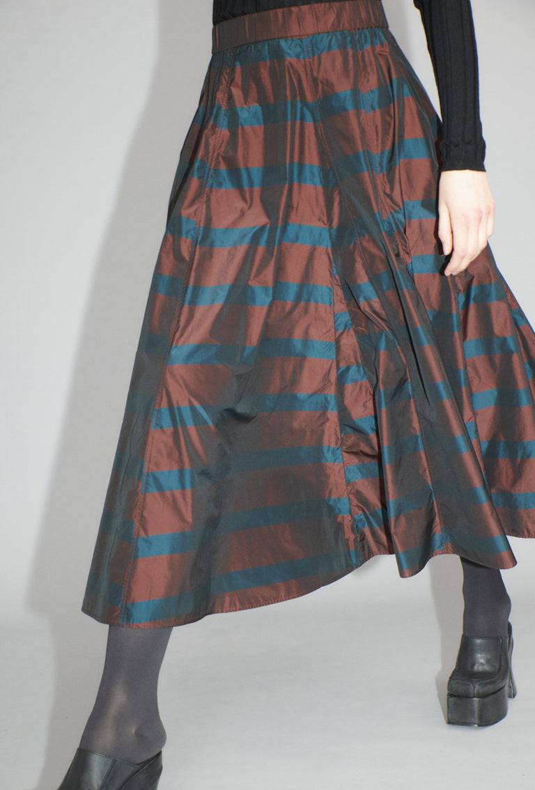 Odeeh Striped Taffeta Rock, Burgundy Zeitbegrenzte Promotion