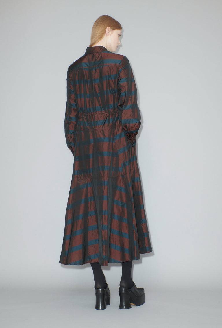 Odeeh Striped Taffeta Kleid, Burgundy Bis zu 50% Rabatt