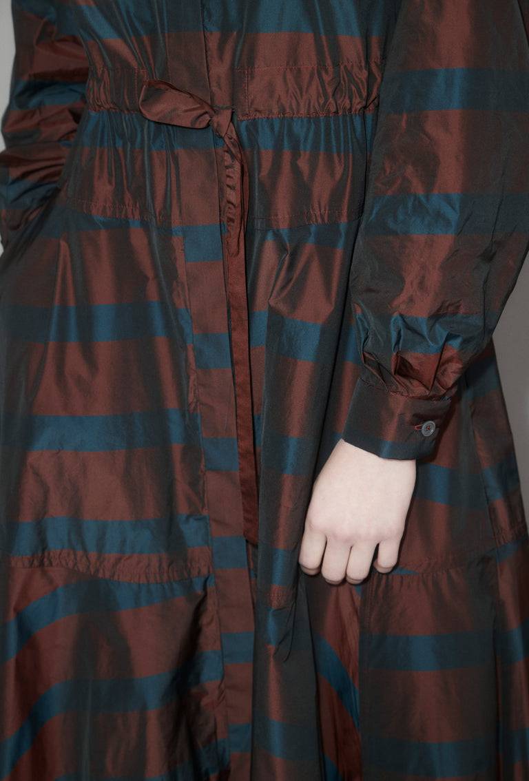 Odeeh Striped Taffeta Kleid, Burgundy Bis zu 50% Rabatt