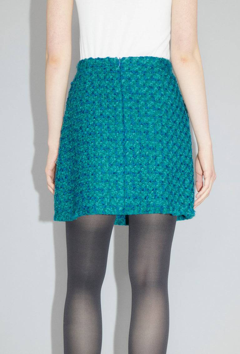 Odeeh Bouclé Tweed Rock, Dark Peacock Nur für heute