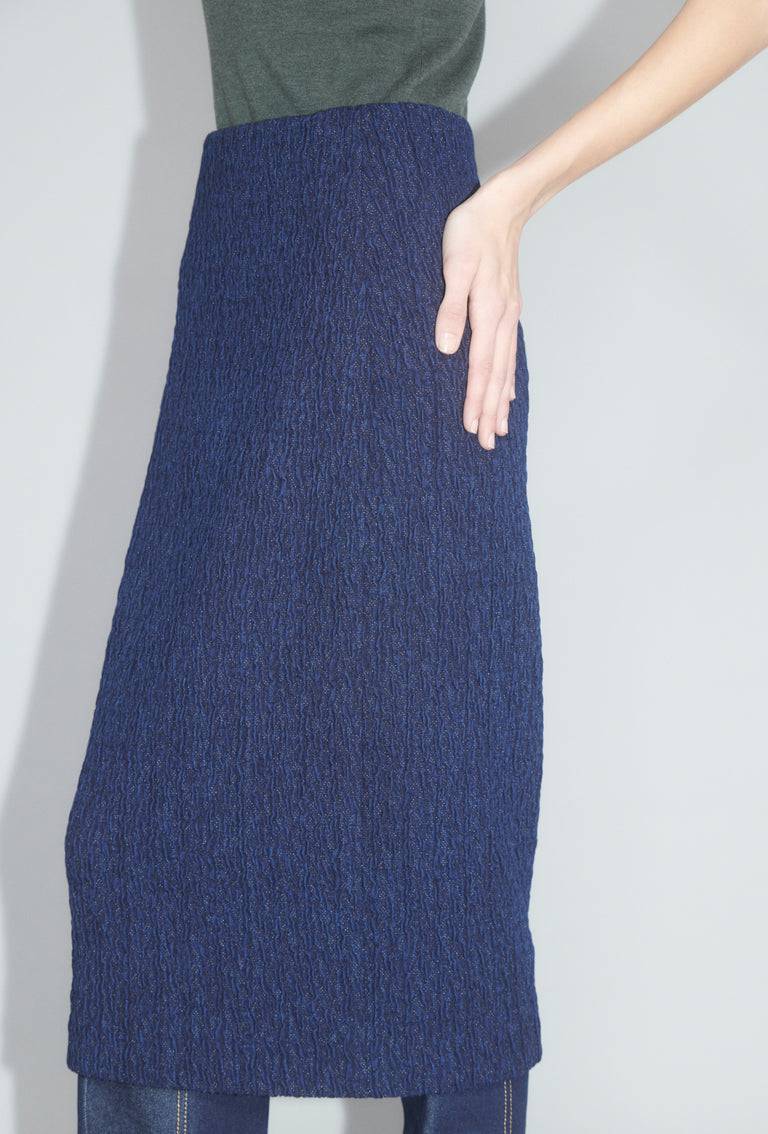 Odeeh Stretch Cloqué Rock, Indigo Sonderangebot der Fabrik