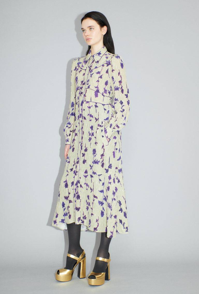 Odeeh Flower Items on Crushed Crepe Kleid, Almond Super Rabatt