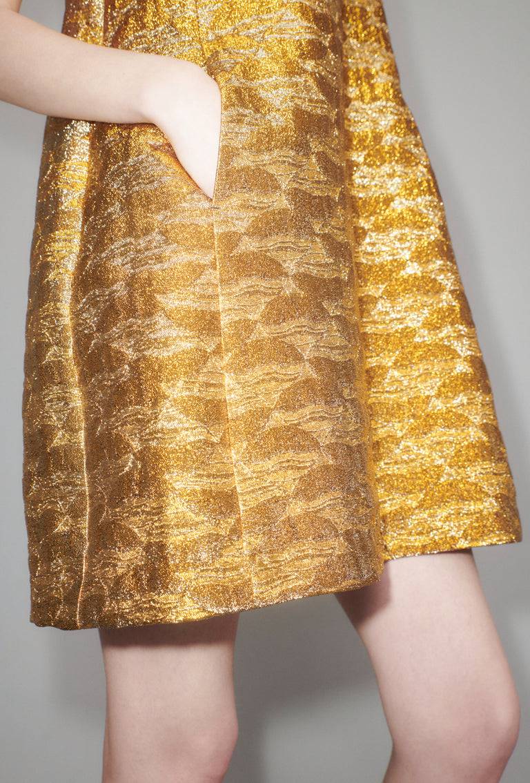 Odeeh Golden Flood Kleid, Gold Begrenzt auf 3 Tage