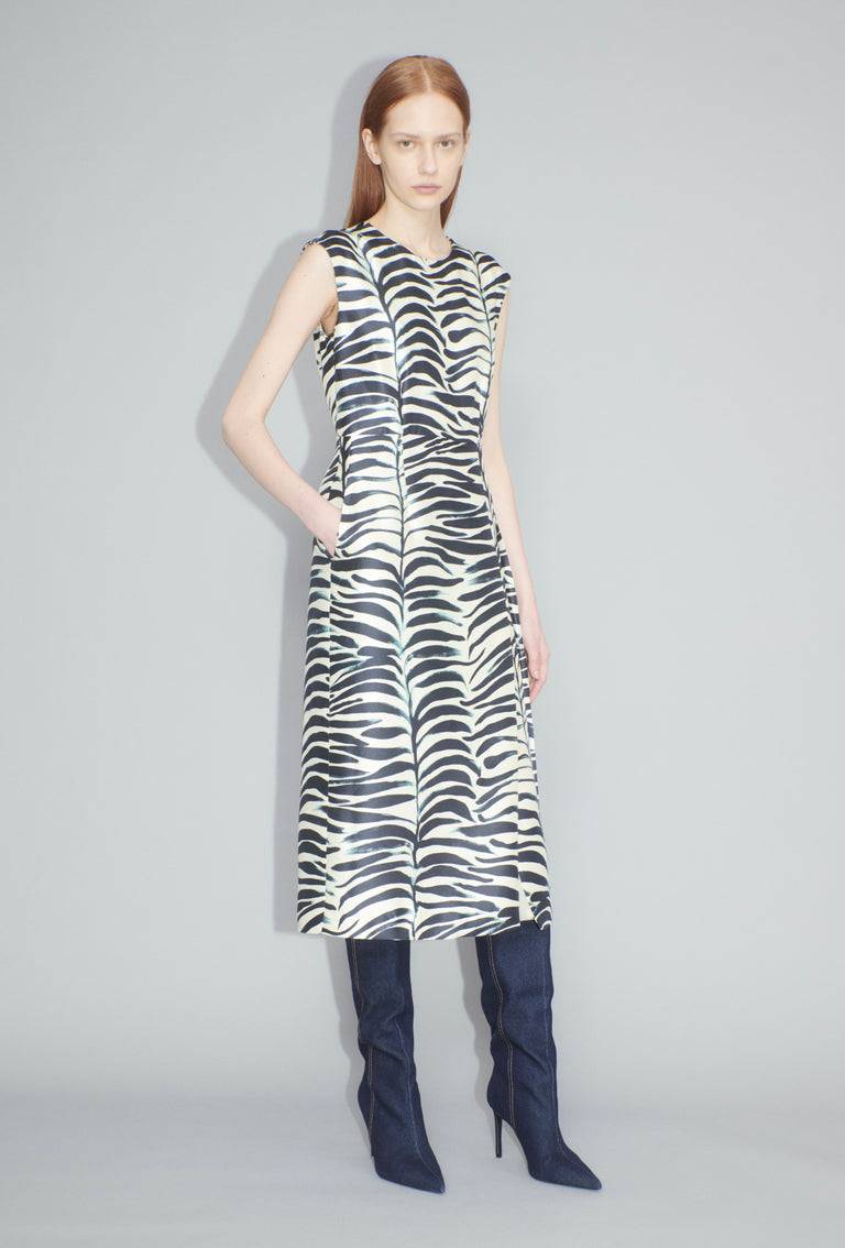 Odeeh Big Op-Art Tree Kleid, Black White Im Verkauf