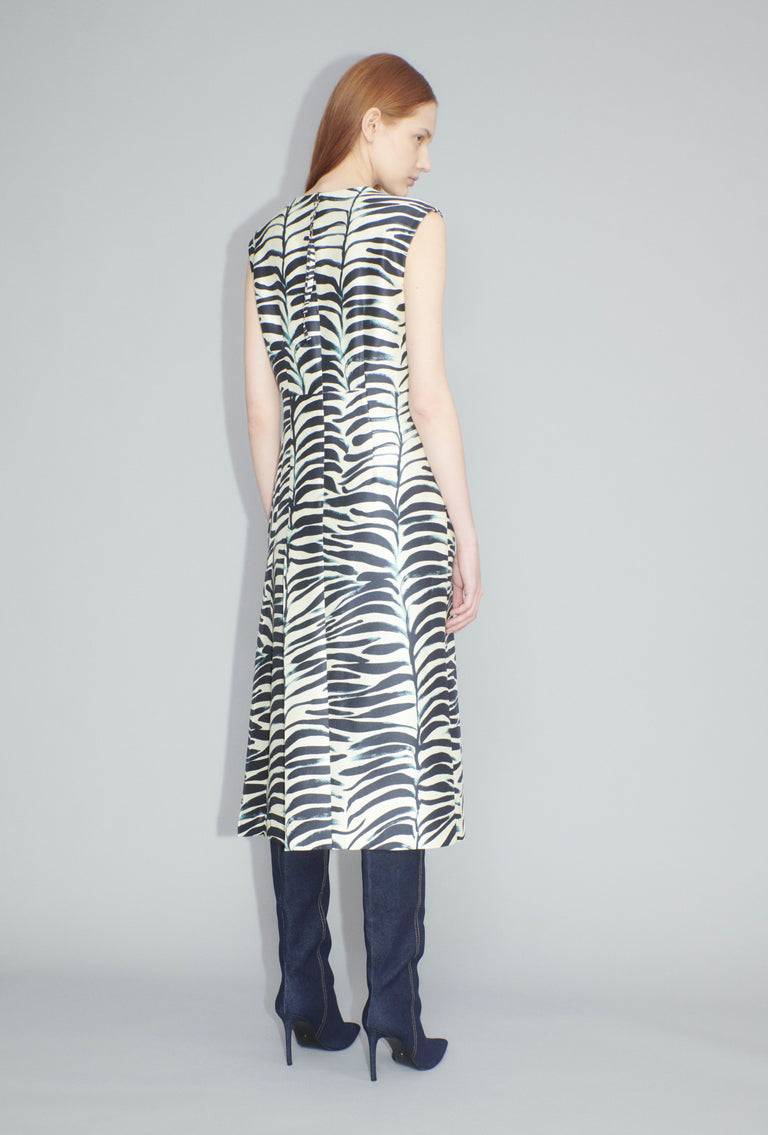 Odeeh Big Op-Art Tree Kleid, Black White Im Verkauf