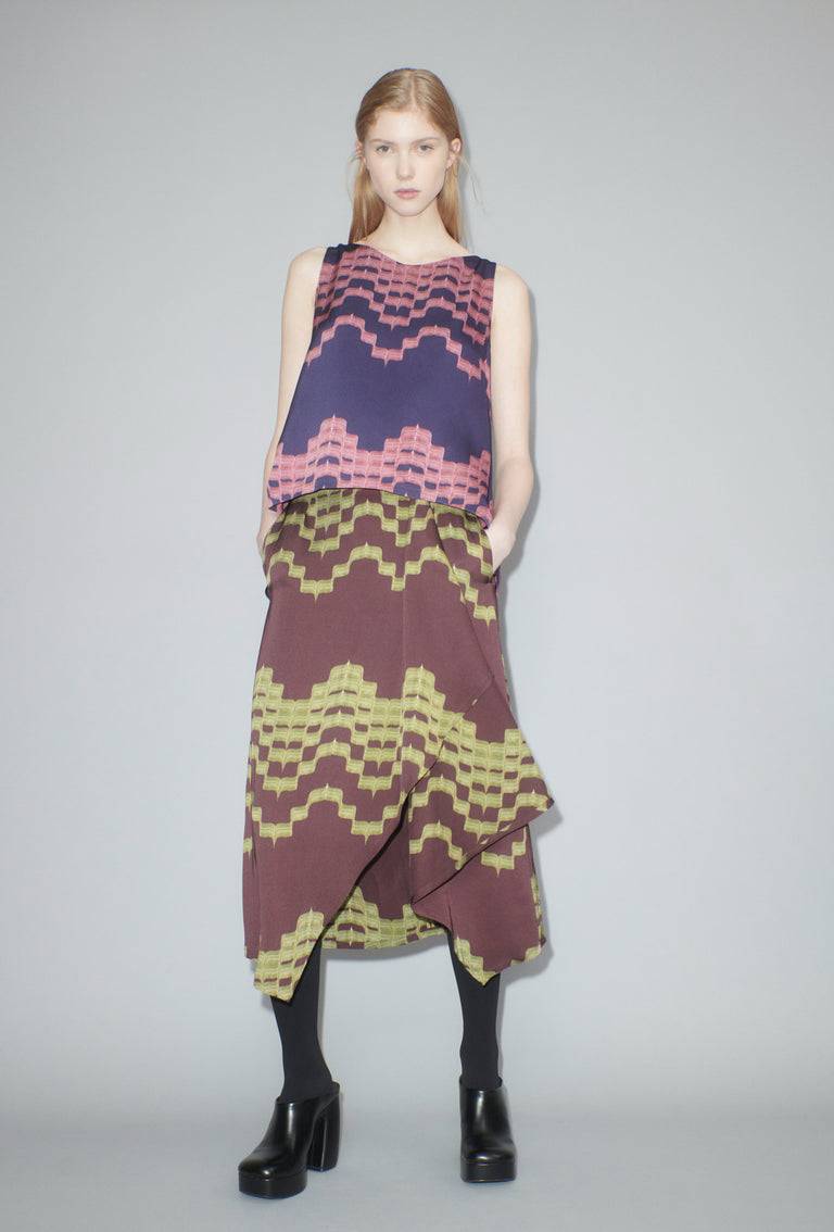 Odeeh Double Printed Degradè Rock, Goldolive Fabrik Onlineshop