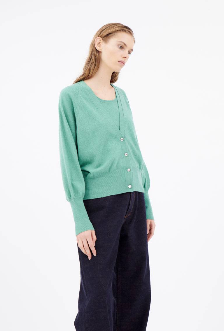 Odeeh Light Cashmere Cardigan, Mermaid Green Rabatt