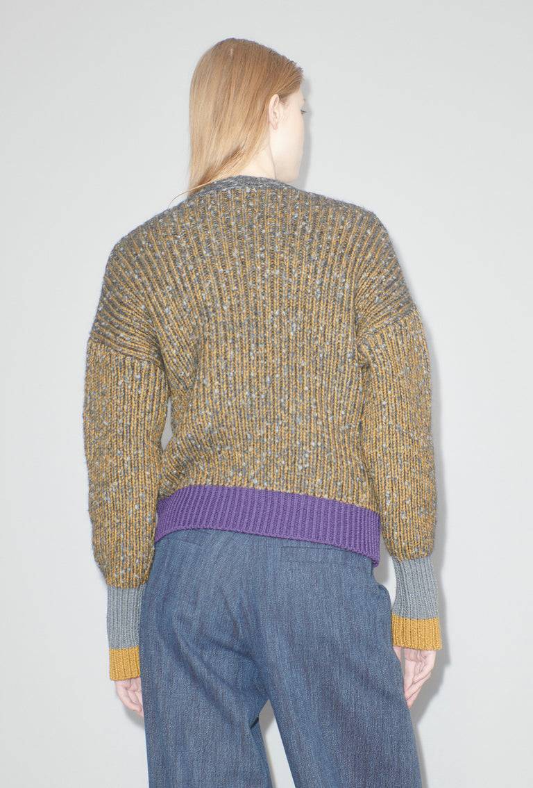 Odeeh Slub Tweed Cardigan, Olive Brown Begrenztes Angebot