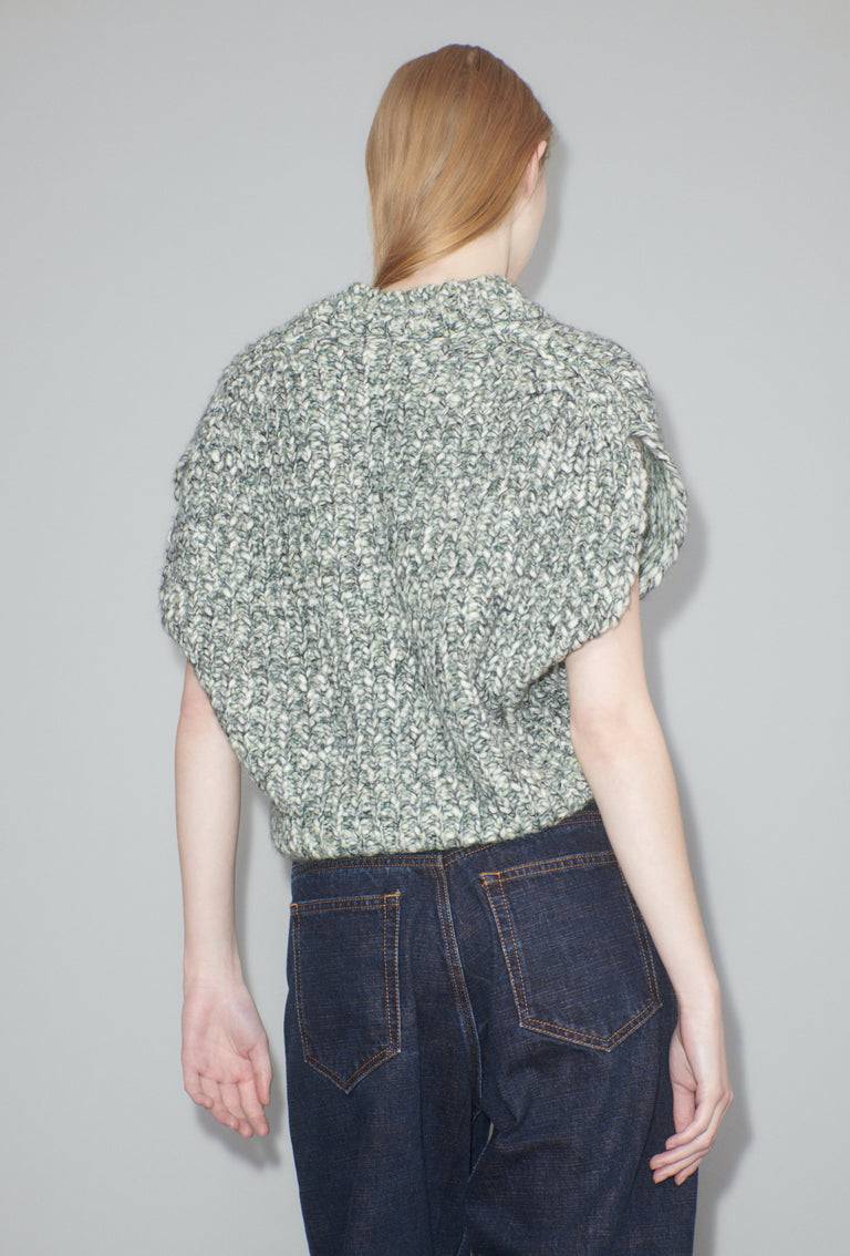 Odeeh Marbled Alpaca Wool Pullunder, Verdigris Exklusivangebot