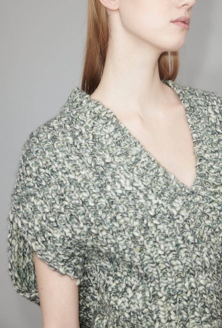 Odeeh Marbled Alpaca Wool Pullunder, Verdigris Exklusivangebot