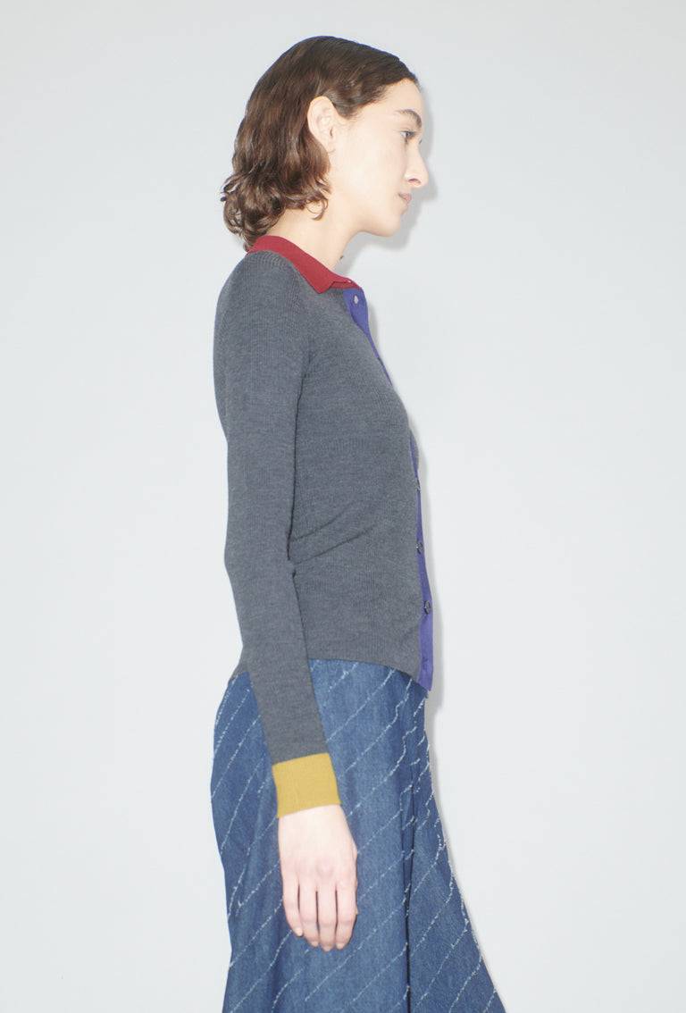 Odeeh Stretch Merino Cardigan, Charcoal Cyber Monday