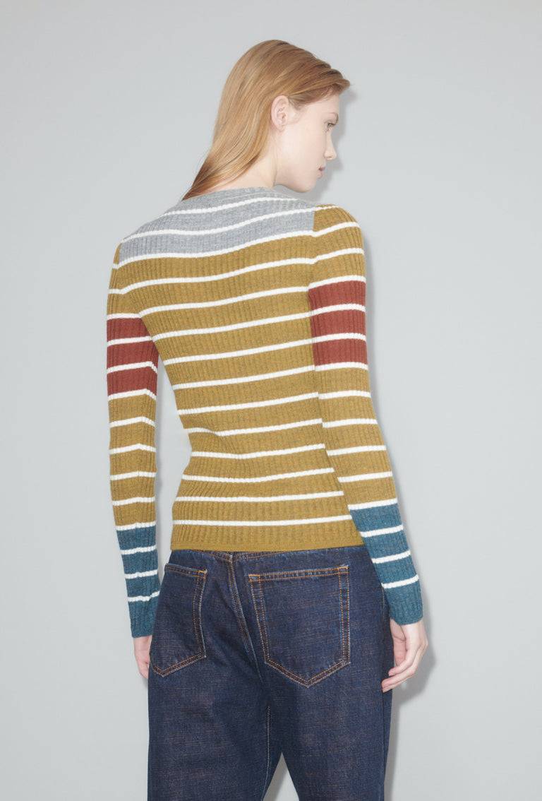 Odeeh Placed Stripe Pullover, Greengold Weihnachtsangebot