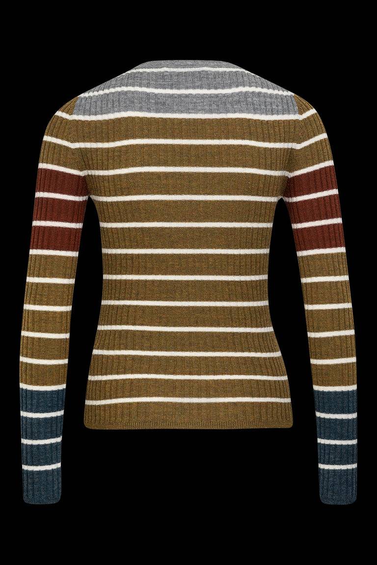 Odeeh Placed Stripe Pullover, Greengold Weihnachtsangebot