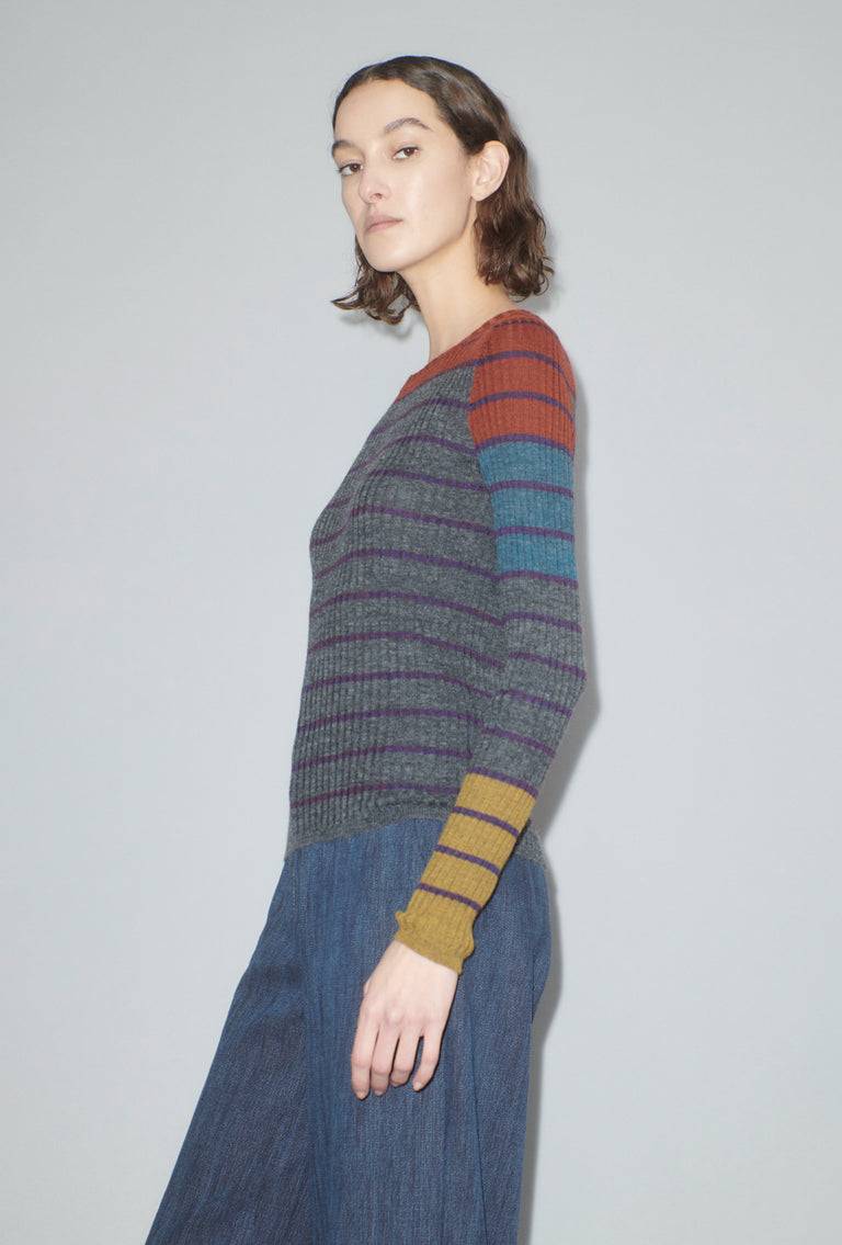 Odeeh Placed Stripe Pullover, Shadow Osterangebot