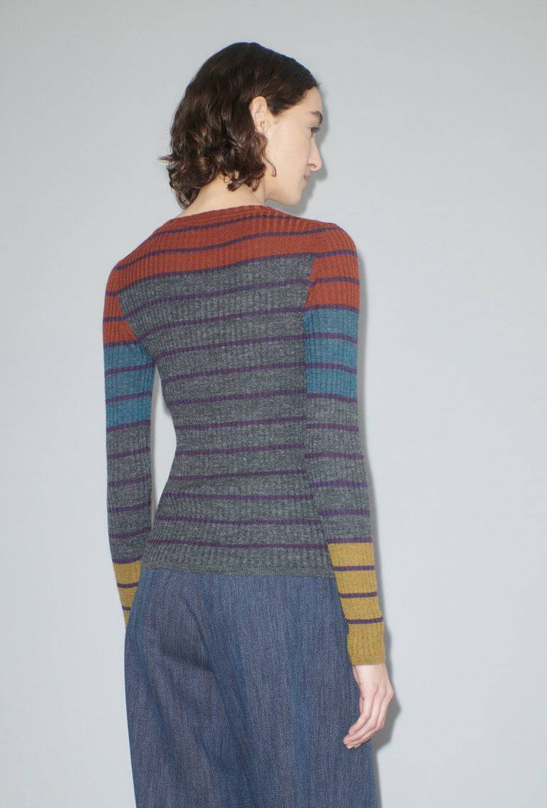 Odeeh Placed Stripe Pullover, Shadow Osterangebot