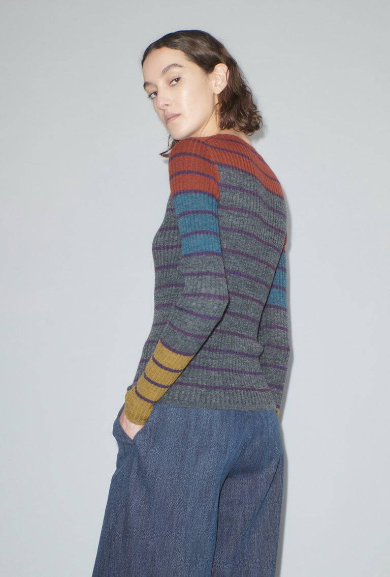 Odeeh Placed Stripe Pullover, Shadow Osterangebot