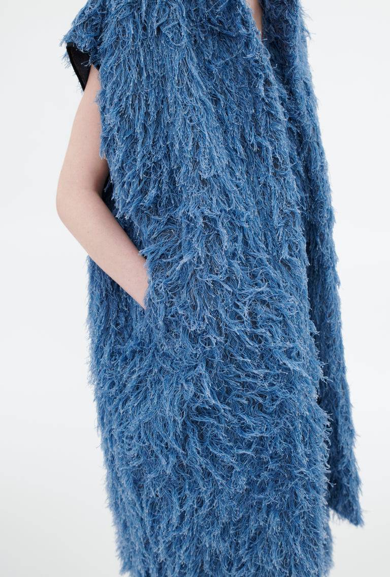 Odeeh Delavé Fringes Weste, Light Indigo Bis zu 50% Rabatt