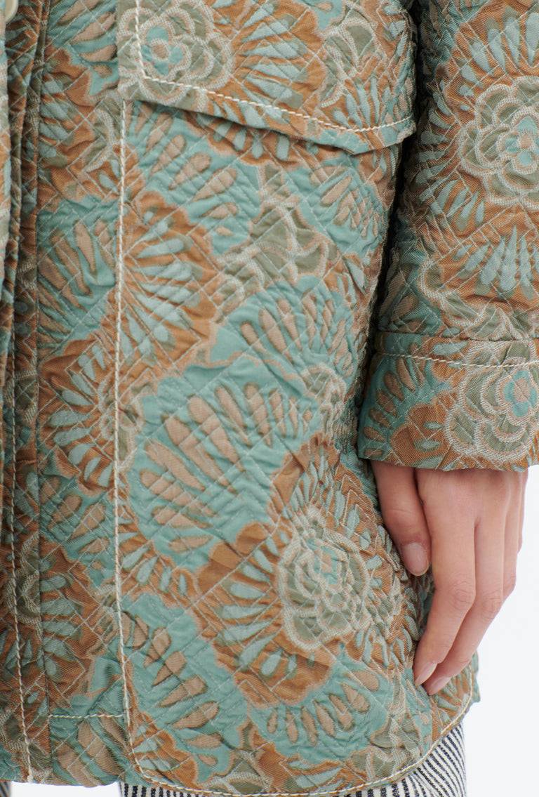 Odeeh Flower Camouflage Matelassé Jacke, Sea Green Bis zu 60% Rabatt