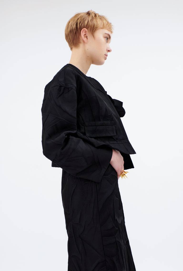 Odeeh Crinkled Duchesse Jacke, Jet Black Nur für heute