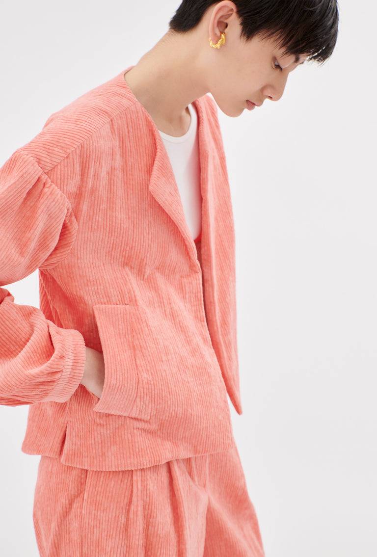 Odeeh Washed Corduroy Jacke, Flamingo Vierteljährliche Förderung