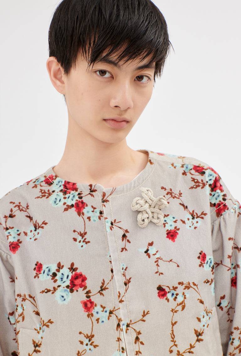 Odeeh "Mini Bouquets / Stamped Corduroy Degradé Jacke, Acqua Riesige Rabatte