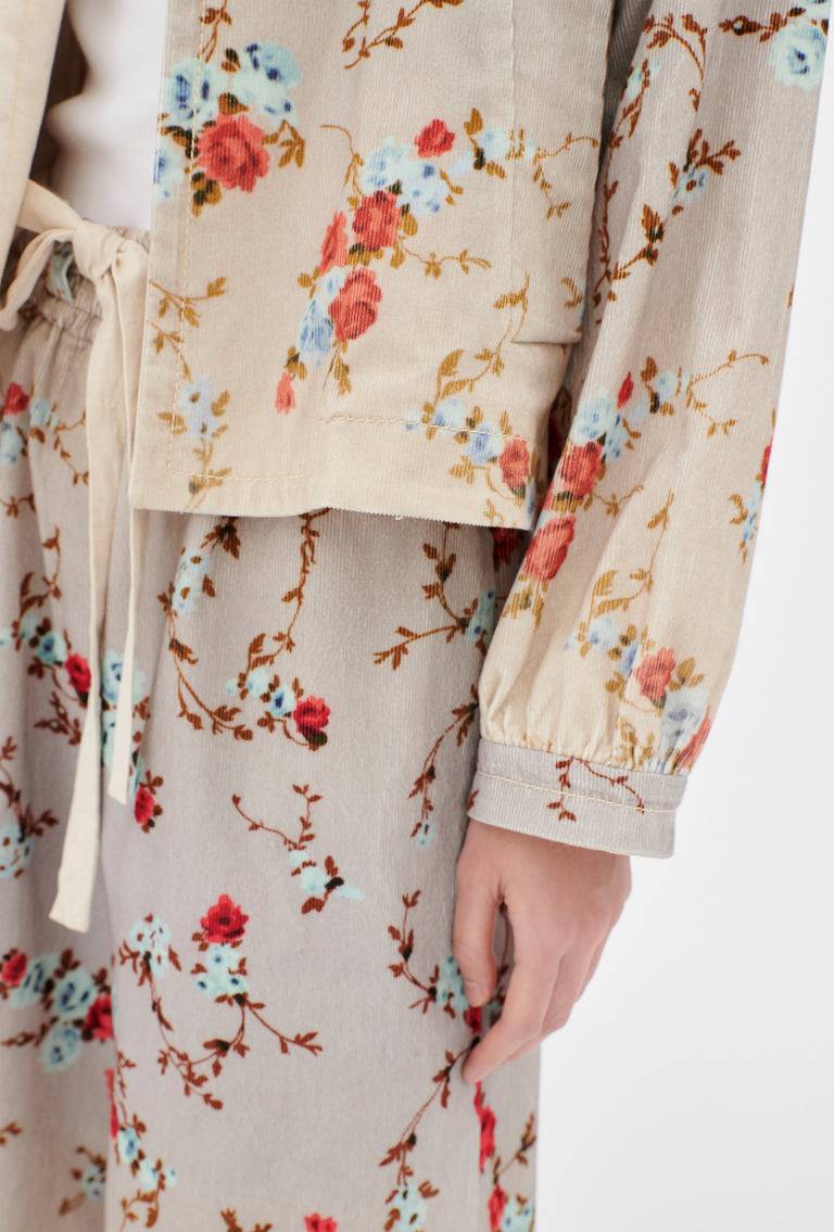 Odeeh "Mini Bouquets / Stamped Corduroy Degradé Jacke, Acqua Riesige Rabatte