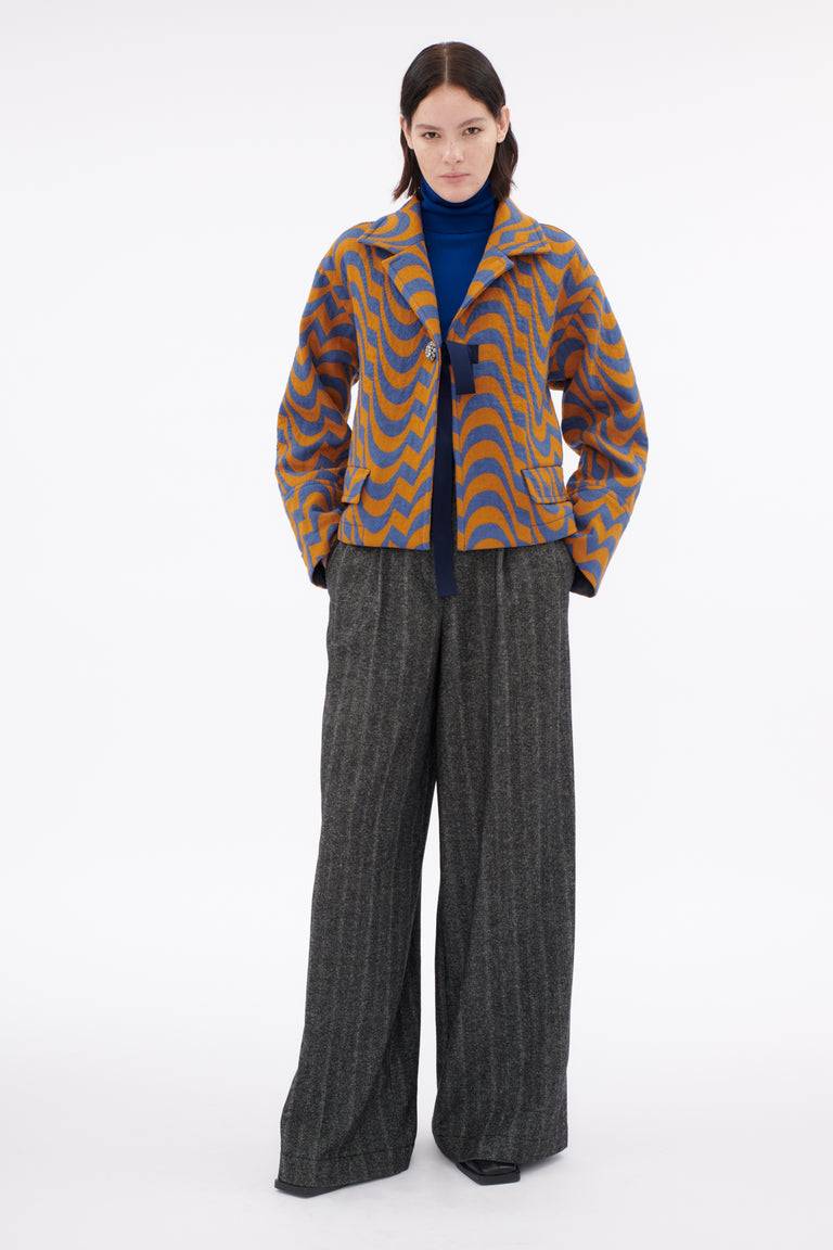 Odeeh Abstract Waves Jacke, Dark Cobalt 50% Rabatt mit kostenlosem Versand