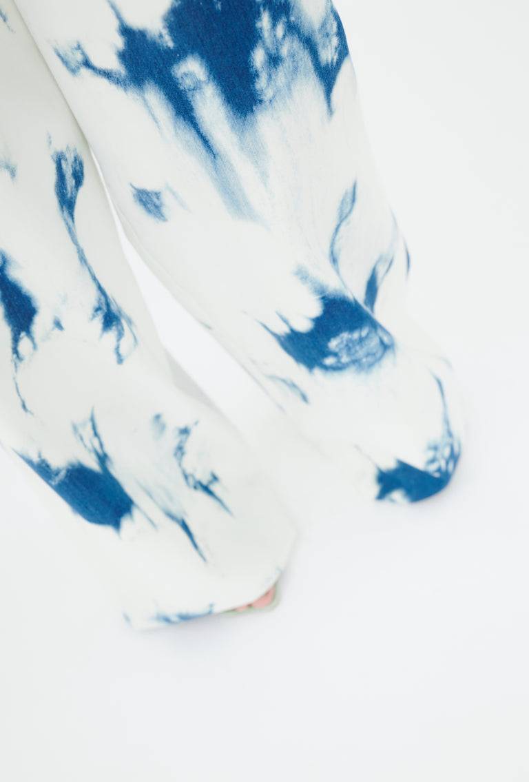 Odeeh Tie Dye Denim "Made in Italy" Hose, Blue White Clearance-Verkauf