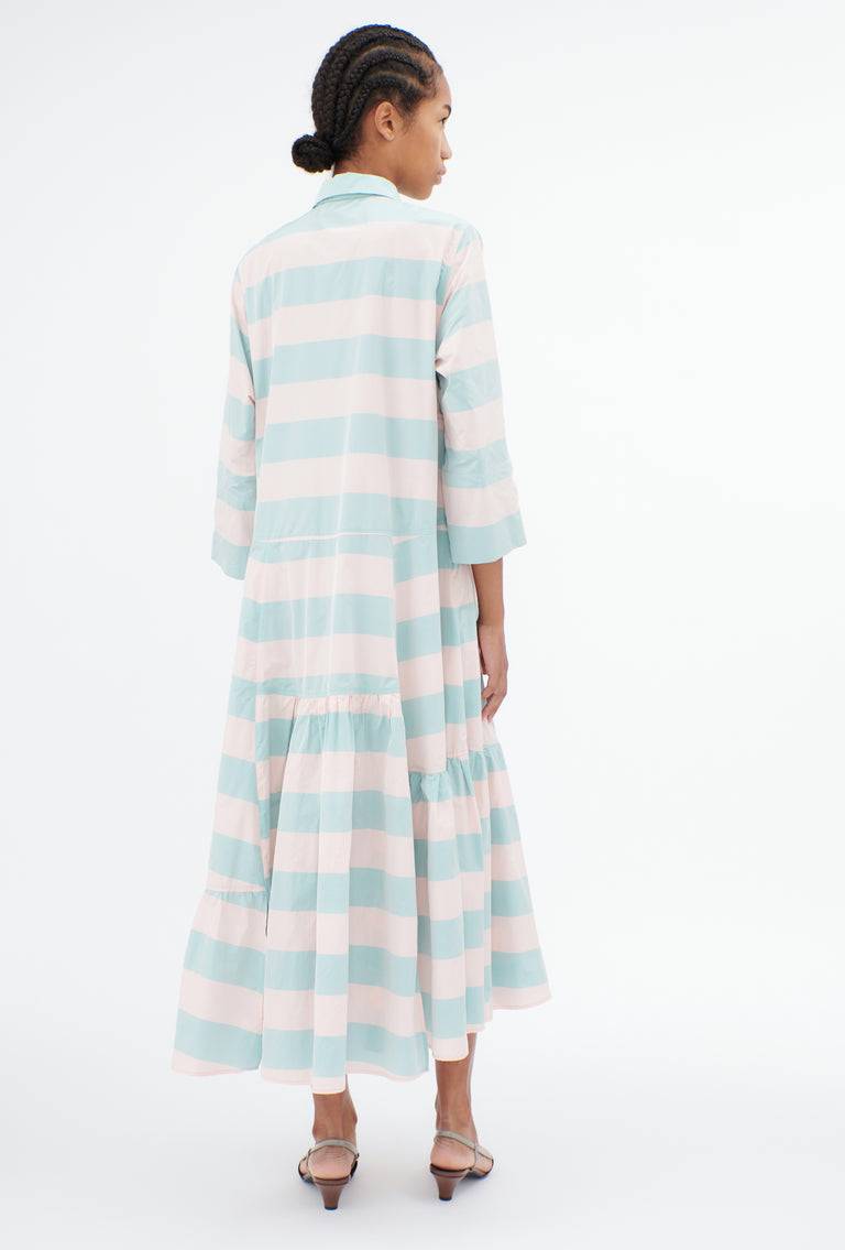 Odeeh Taffeta Block Stripe Kleid, Sorbet Fabrikladen