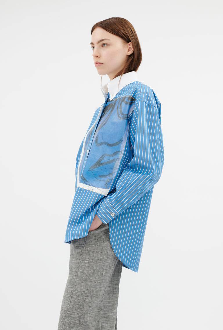 Odeeh Men's Stripe Bluse, Capri Blue 2025