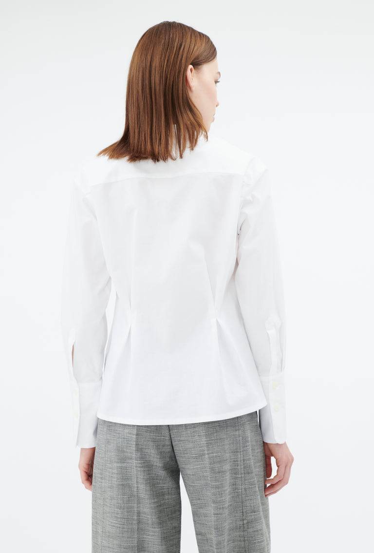 Odeeh Cotton Popeline Bluse, White Lagerräumung