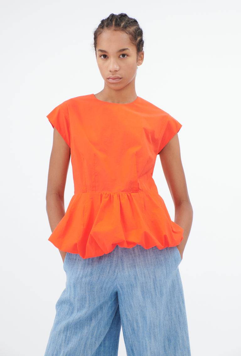 Odeeh Cotton Popeline Bluse, Glowing Orange Neuheiten