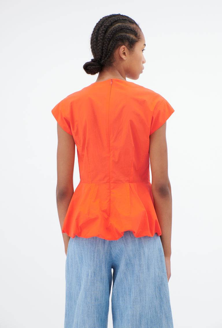 Odeeh Cotton Popeline Bluse, Glowing Orange Neuheiten