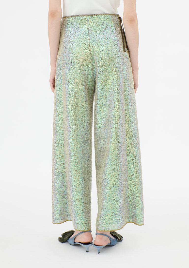 Odeeh Hazy Sequins Hose, Mermaid green Begrenzte Freigabe