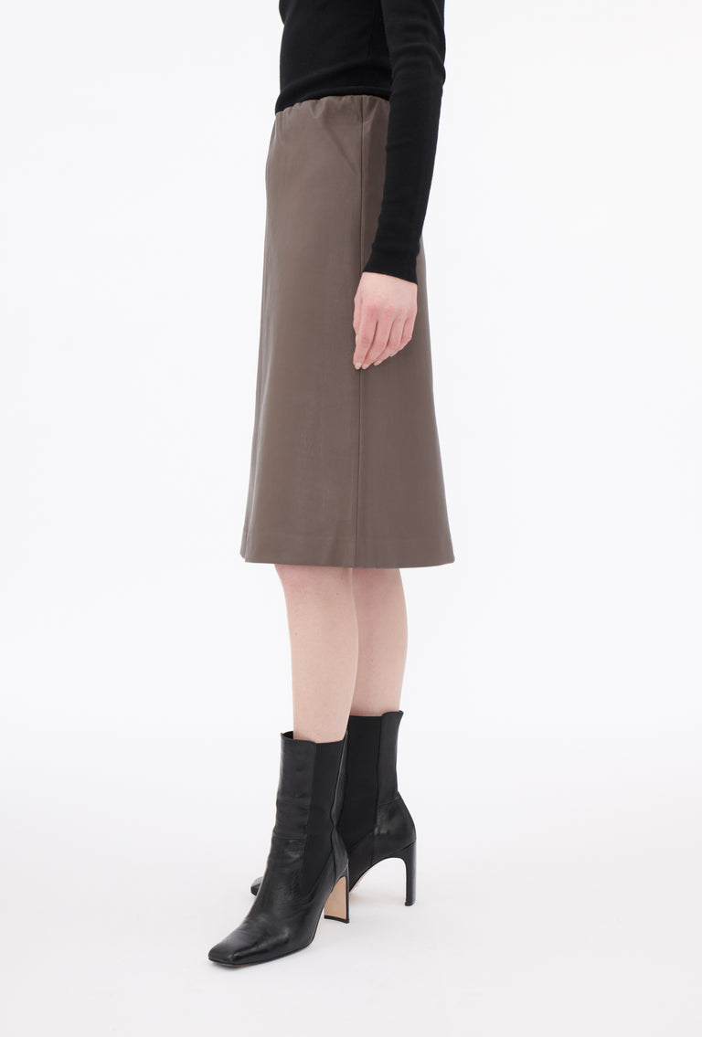 Odeeh Nappa Stretch Lederrock, Olive-brown Zeitbegrenzte Promotion
