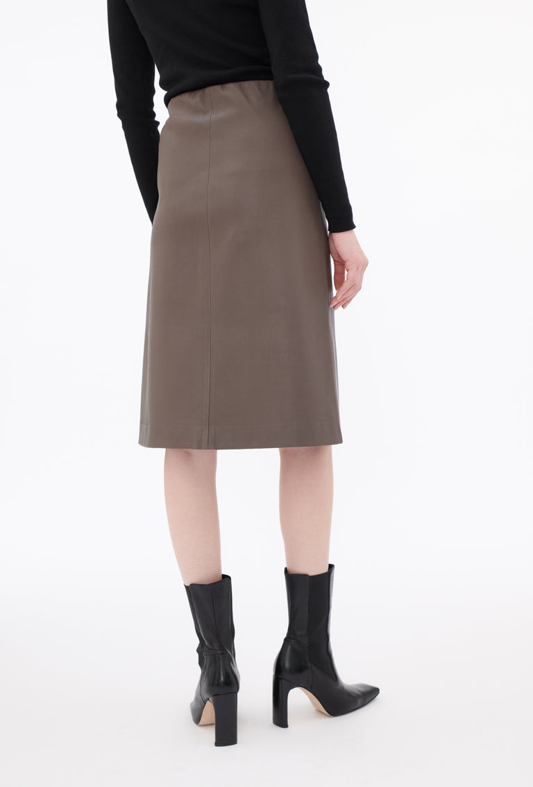 Odeeh Nappa Stretch Lederrock, Olive-brown Zeitbegrenzte Promotion