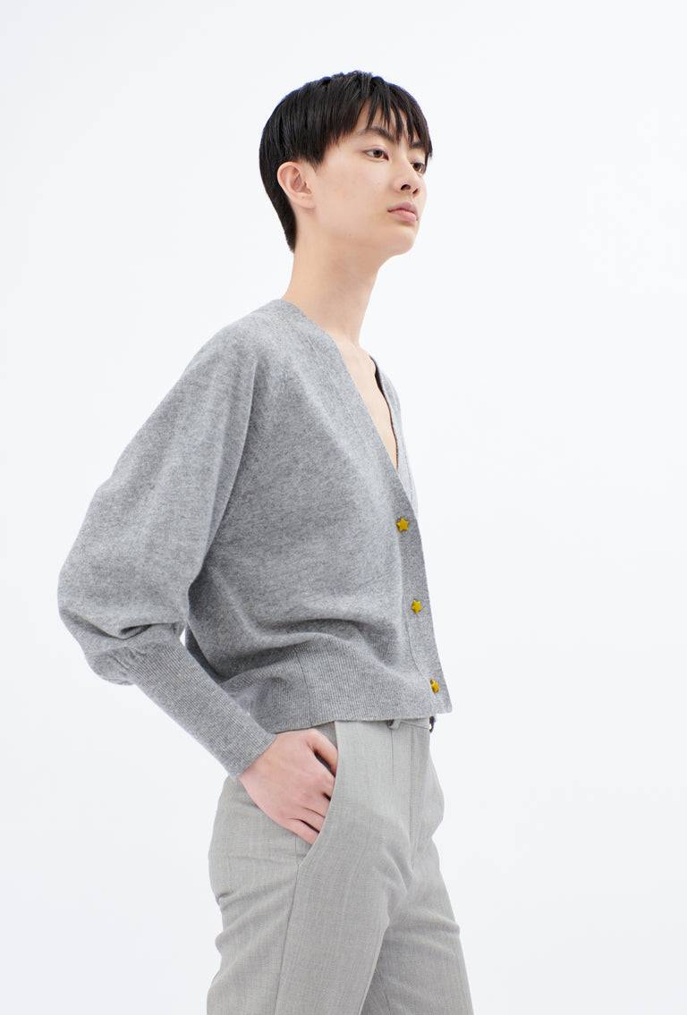 Odeeh Light Cashmere Knit Cardigan, Heather Grey Sonderangebot der Fabrik