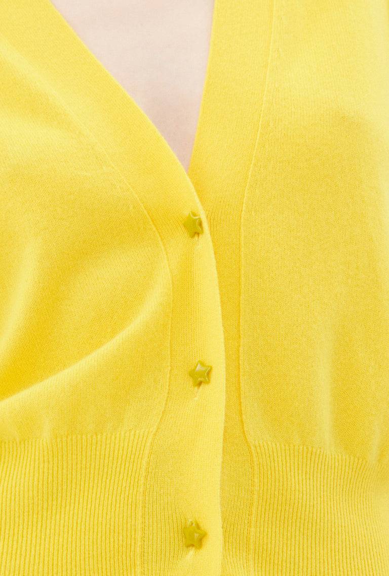 Odeeh Light Cashmere Cardigan, Canary Yellow Vierteljährliche Förderung