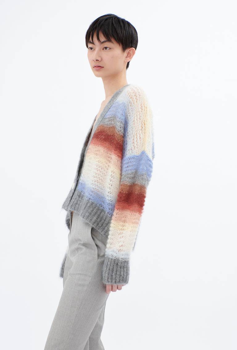 Odeeh Light Weight Mohair Mix Sunset Stripe Cardigan, Multicolor Bis zu 55% Rabatt