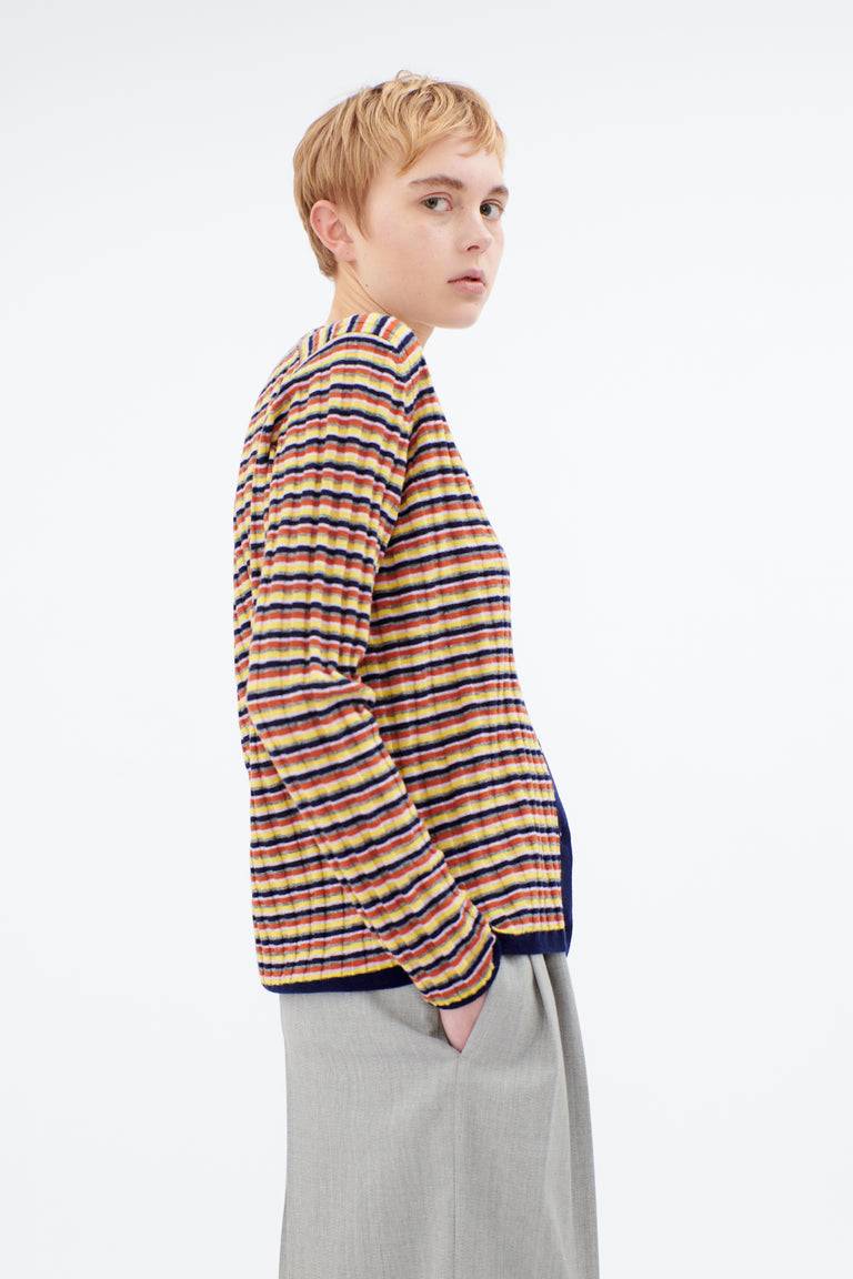 Odeeh Multicolor Stripe Cardigan, Ink 50% Rabatt mit kostenlosem Versand