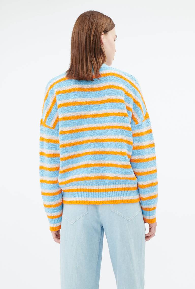 Odeeh Lido Stripe Cardigan, Himmelblau Fabrikladen