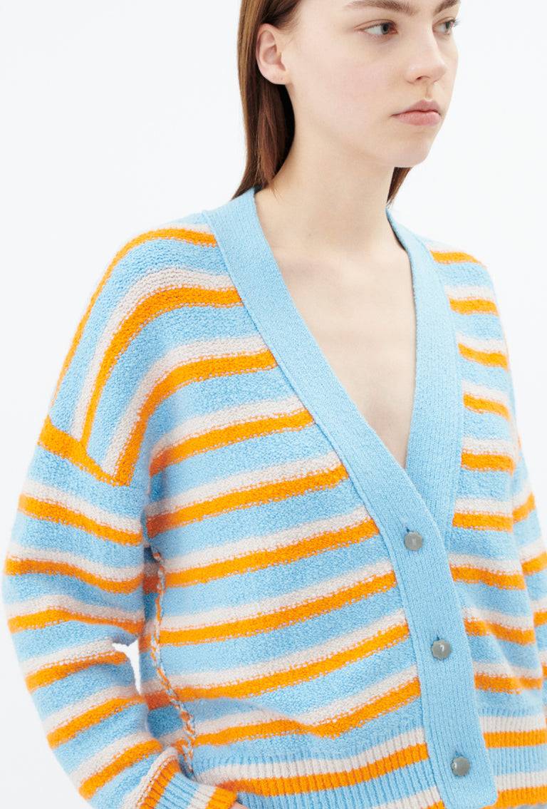 Odeeh Lido Stripe Cardigan, Himmelblau Fabrikladen