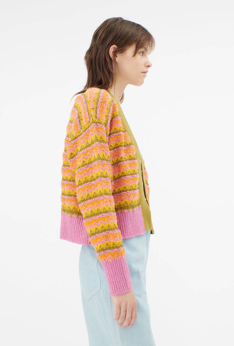 Odeeh Structured Lines Cardigan, Orange Begrenzt auf 3 Tage