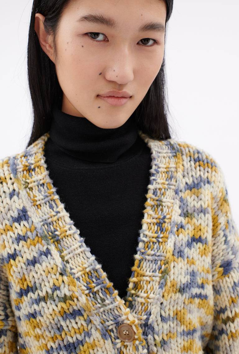 Odeeh Multicolour Printed Wool Cardigan, Honey Rabatte dieses Monats