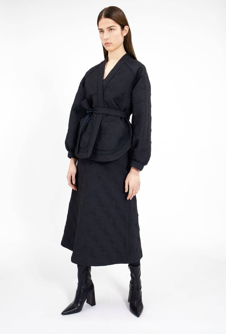 Odeeh Geometric Matelassé Padded Jacke, Midnight Angebote